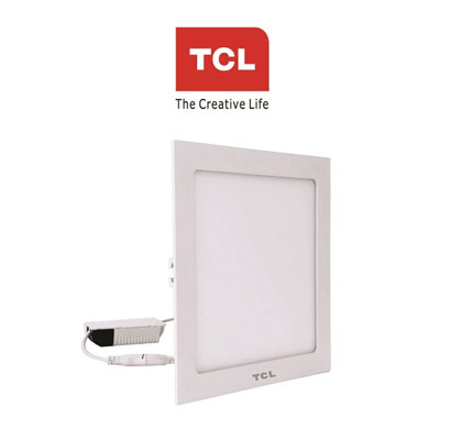 tcl led ultra slim flat panel light - 18w/6000k - square white